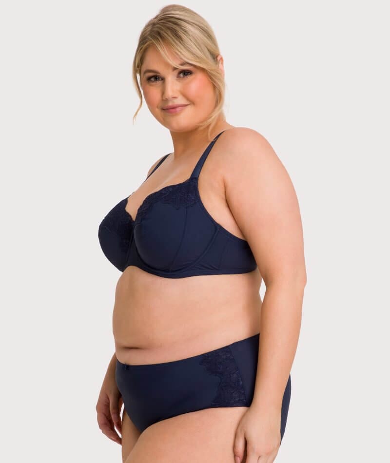 Ava & Audrey Jacqueline Full Brief with Lace - Sapphire Knickers